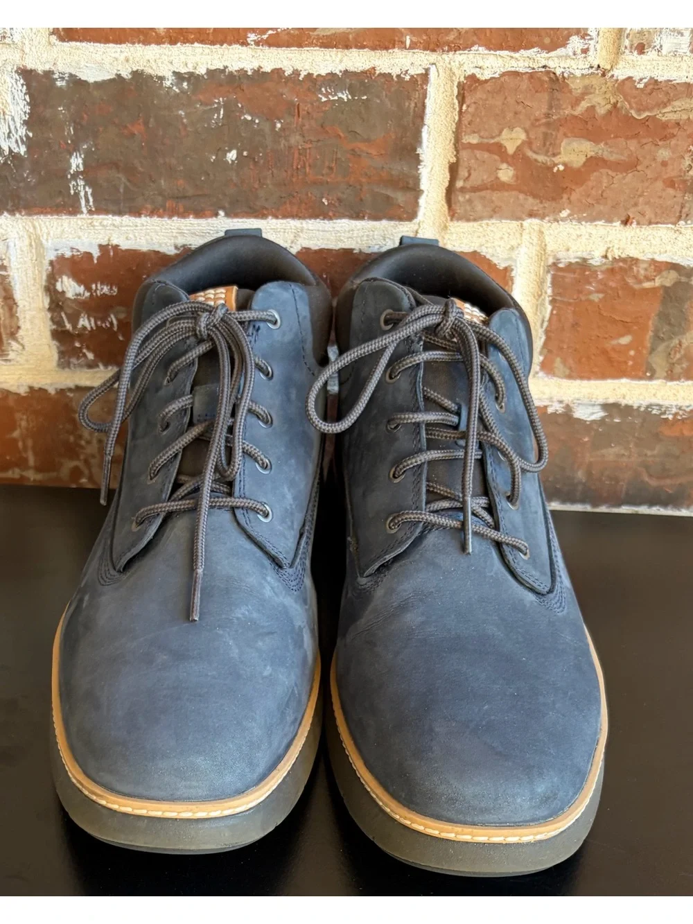 Timberland Cross Mark Navy Blue Nubuck Leather Chukka Boots Size 10.5